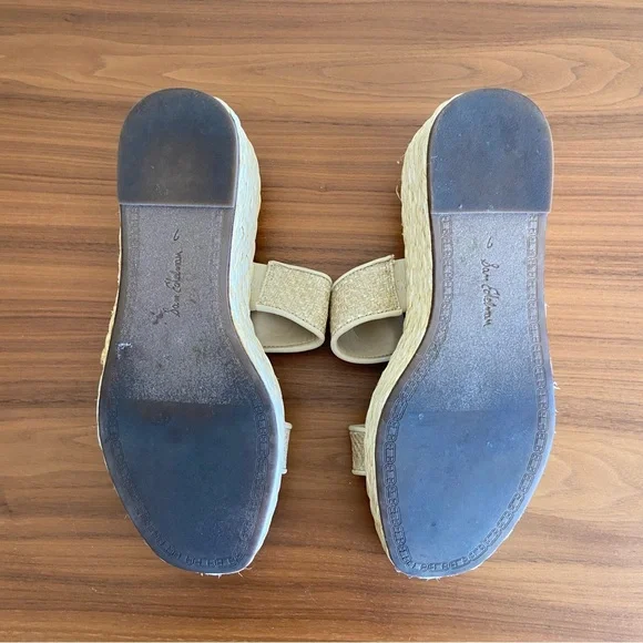 Sam Edelman Cream Woven Espadrille Platform Slide Sandals - Picture 5 of 5